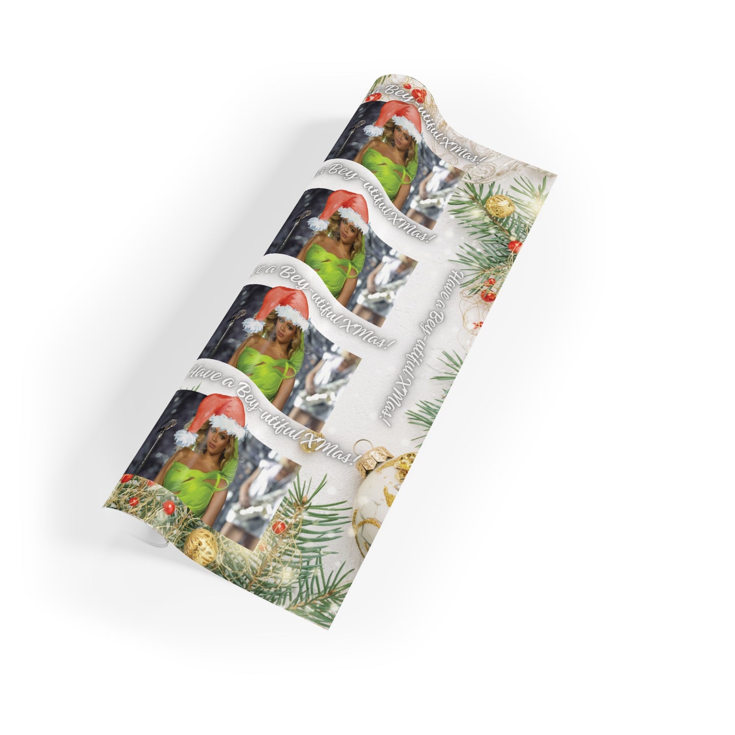 "A Bey-utiful Xmas" Gift Wrapping Paper Rolls, 1pc